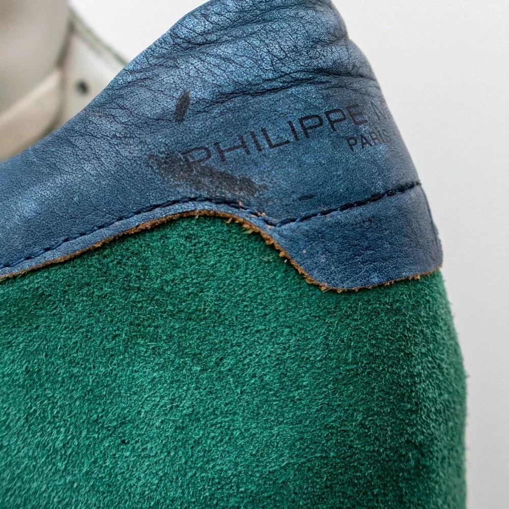 Philippe Model Tropez Tzlu‎ W111 White-Green Canvas Suede